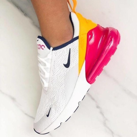 air max 270 white pink yellow